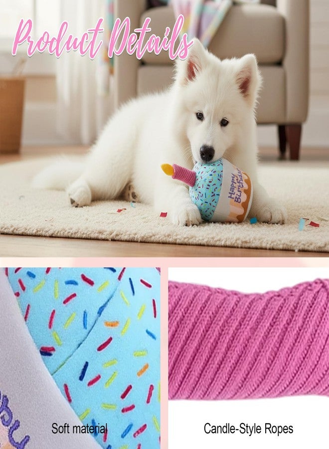 MIRJXB Dog Birthday Cake Toy, Interactive Plush Dog Toy for Gentle Chewers, Fun Dog Birthday Gift with Interactive Tug Rope, Perfect for Birthday Parties and Playtime - Image 4